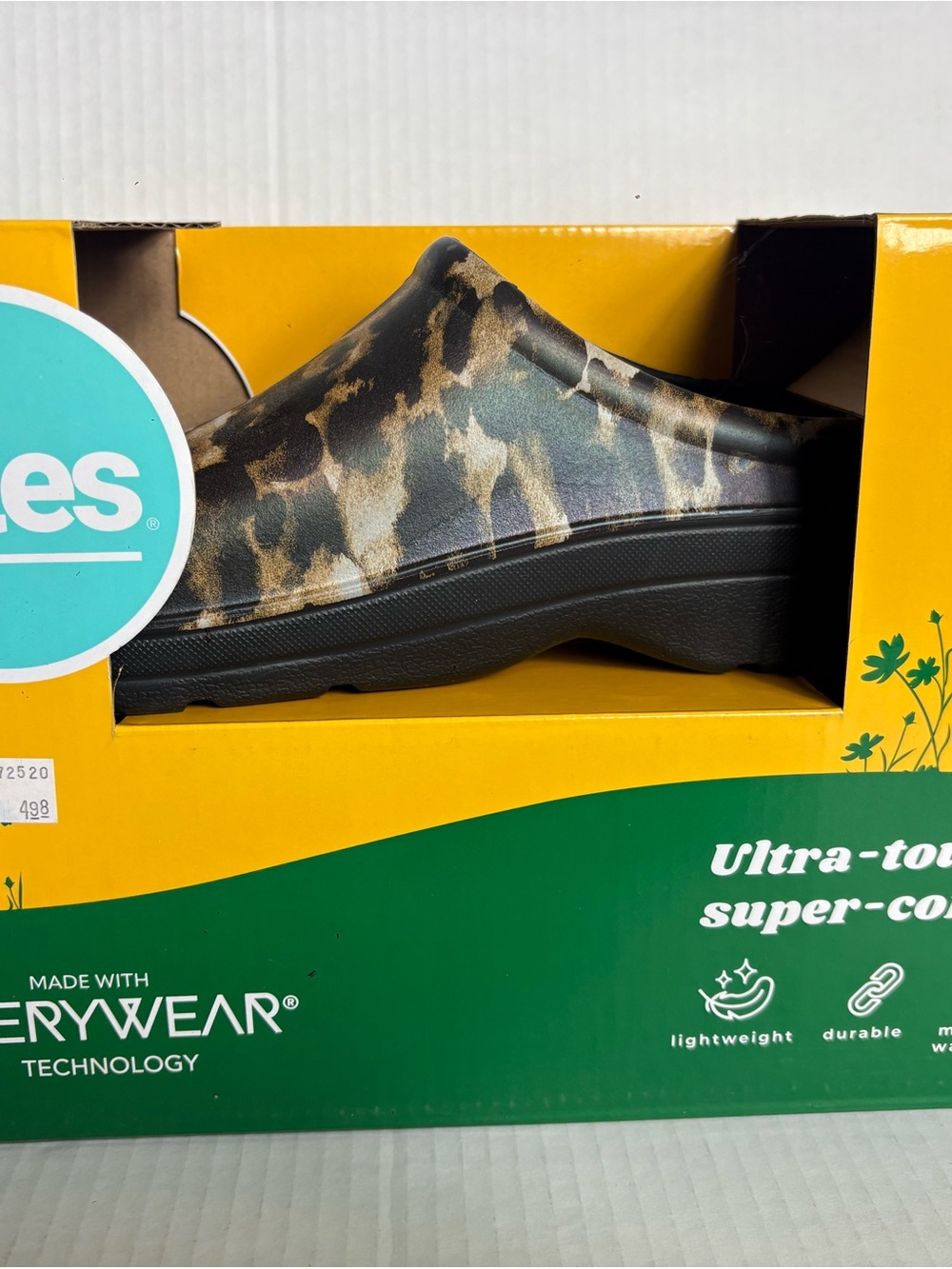 totes Leopard-Print Slip-On Clog in Brown and Black